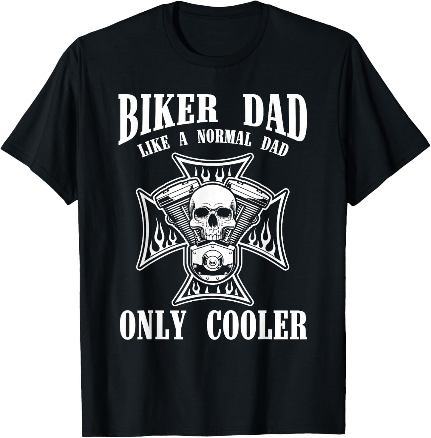 Biking Men Fathers Day Gift Biker Dad Motorcycle Ride Biker T-Shirt - T-Shirt | Black