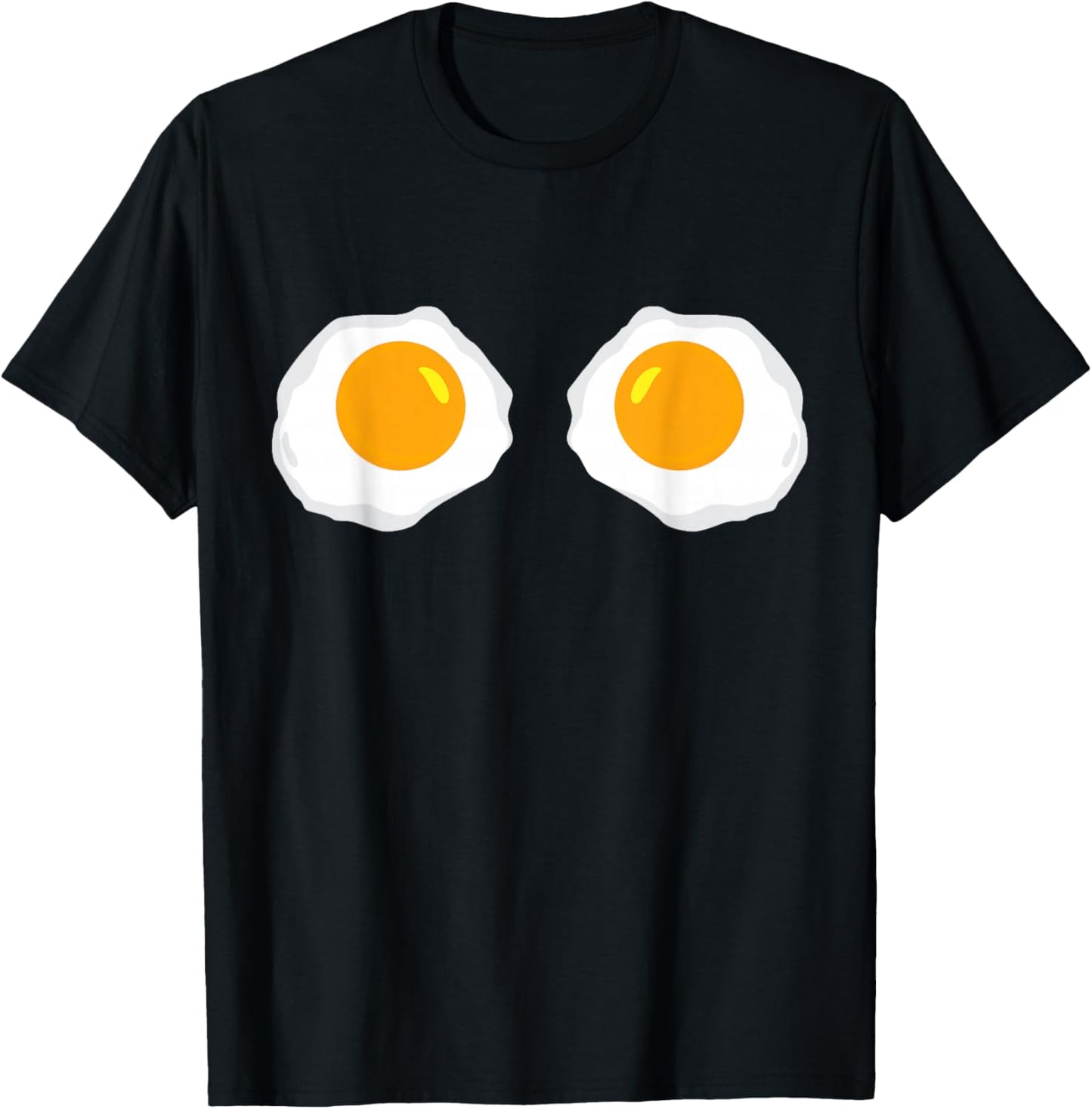 Fried Eggs Funny Bikini Costume Sunny Side Up Egg Brassiere T-Shirt - T-Shirt | Black