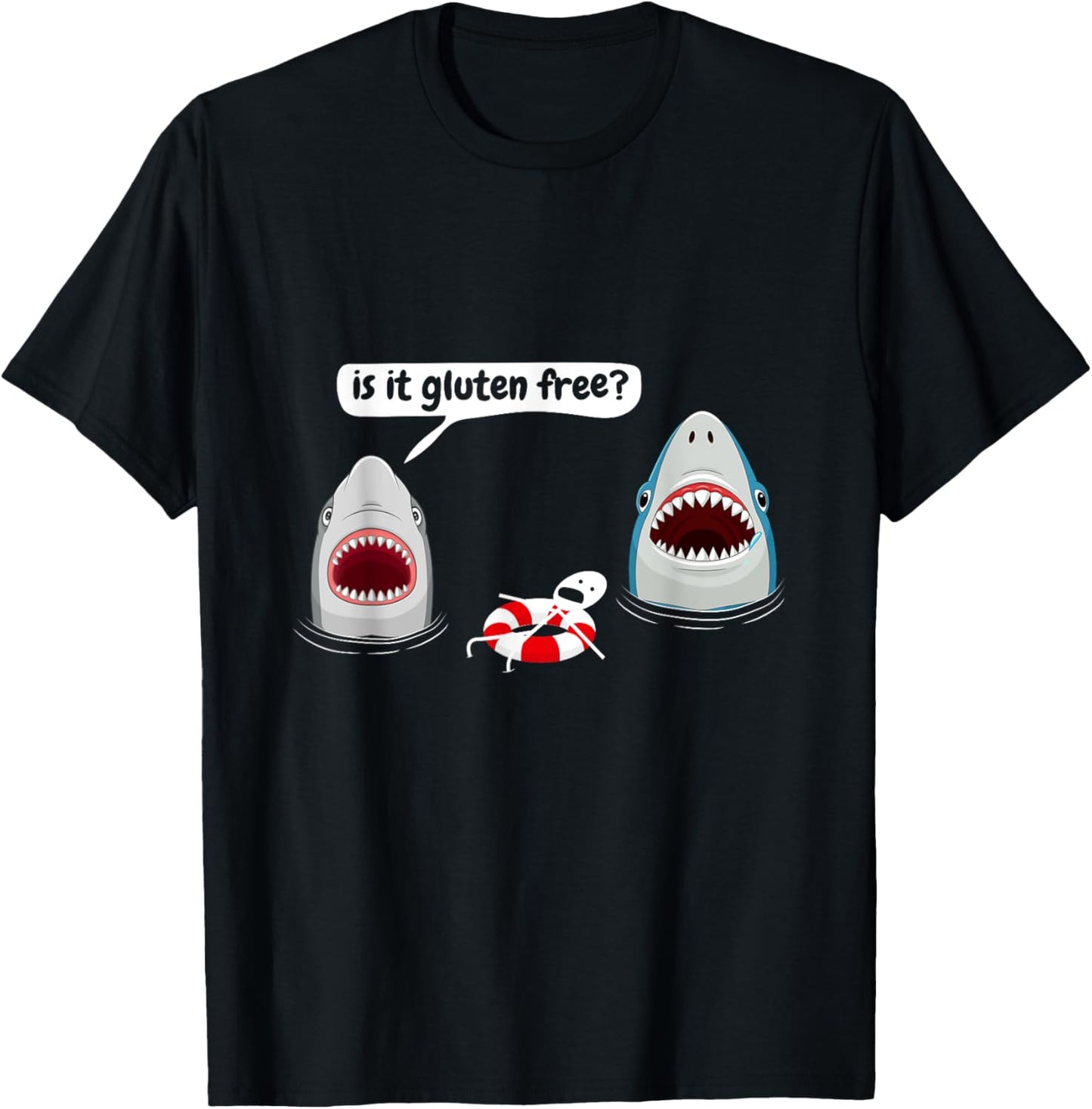 Is It Gluten Free, Funny Shark Lovers Costume Sharks T-Shirt - T-Shirt | Black