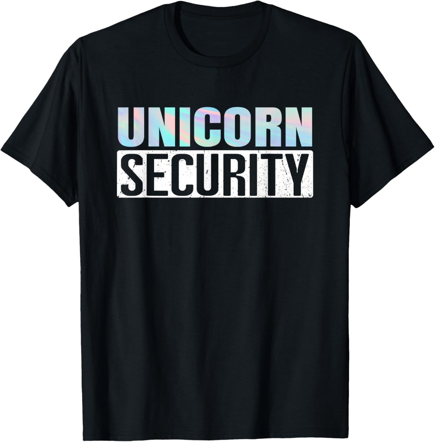 Funny Parents Halloween Store Halloween Adult Unicorn Security Black Small Classic Fit Short Sleeve Cotton 60% Polyester 40% Family (Dad, Mom, Daughter) T-Shirt - T-Shirt | Black