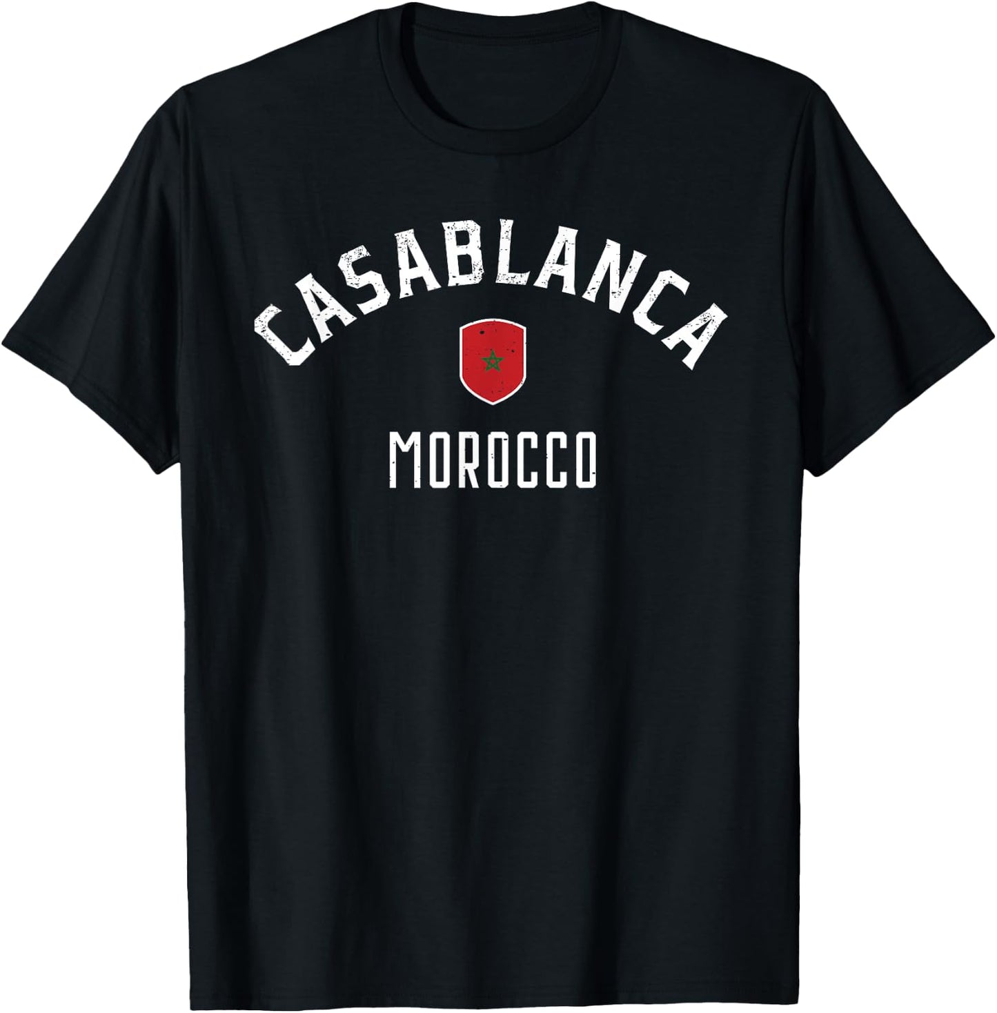 Casablanca Morocco - Moroccan Flag Casablanca T-Shirt - T-Shirt | Black