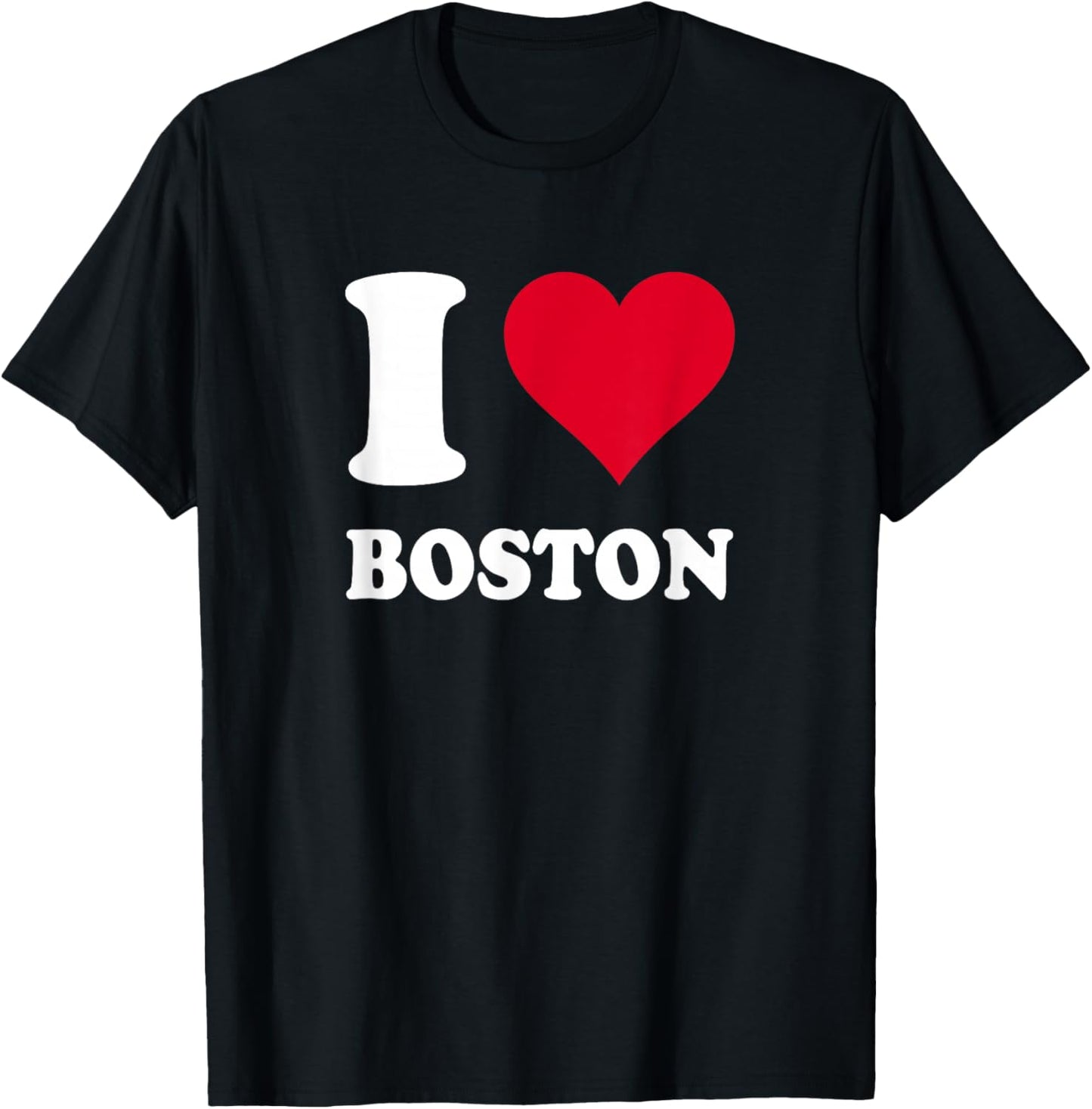 Red Heart I Love Boston T-Shirt - T-Shirt | Black
