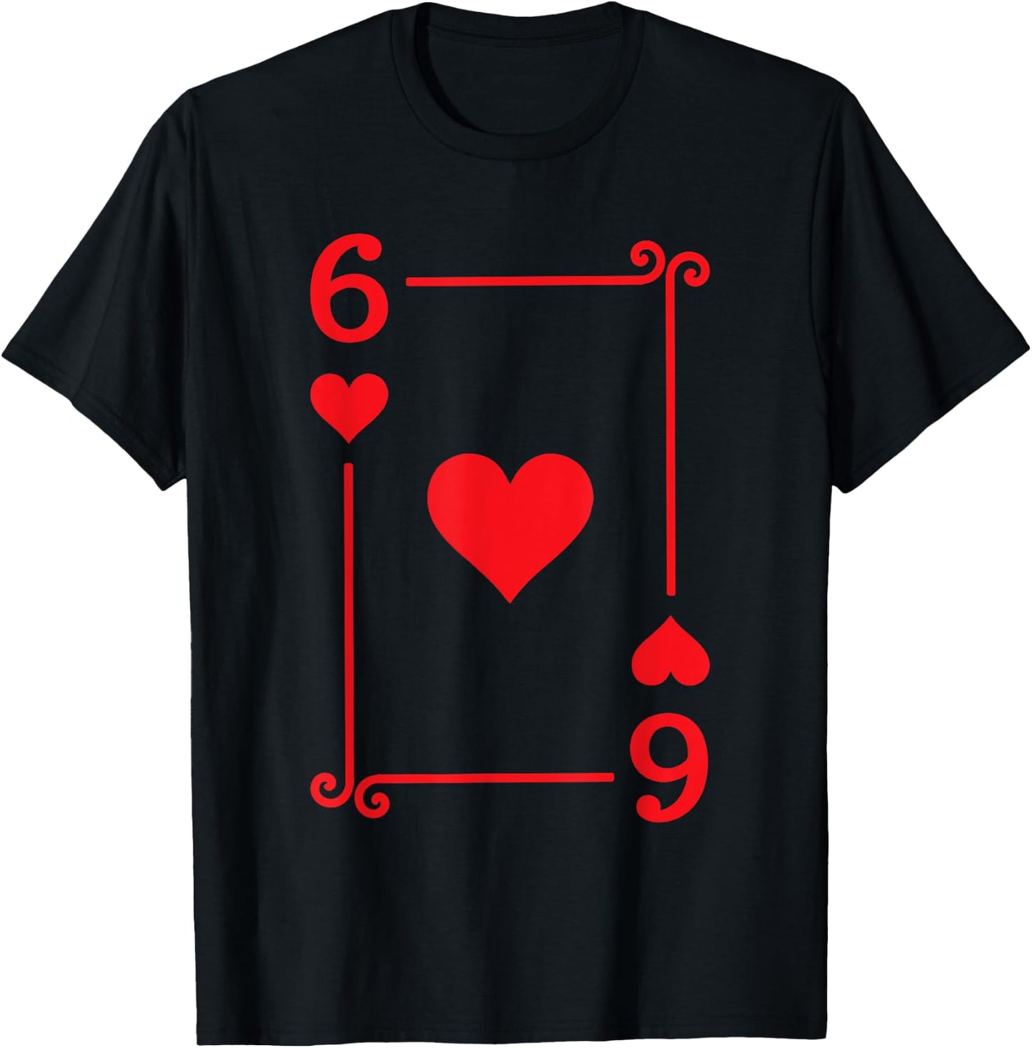 Playing Cards Costume - 6 Hearts Card - Six Card T-Shirt - T-Shirt | Black