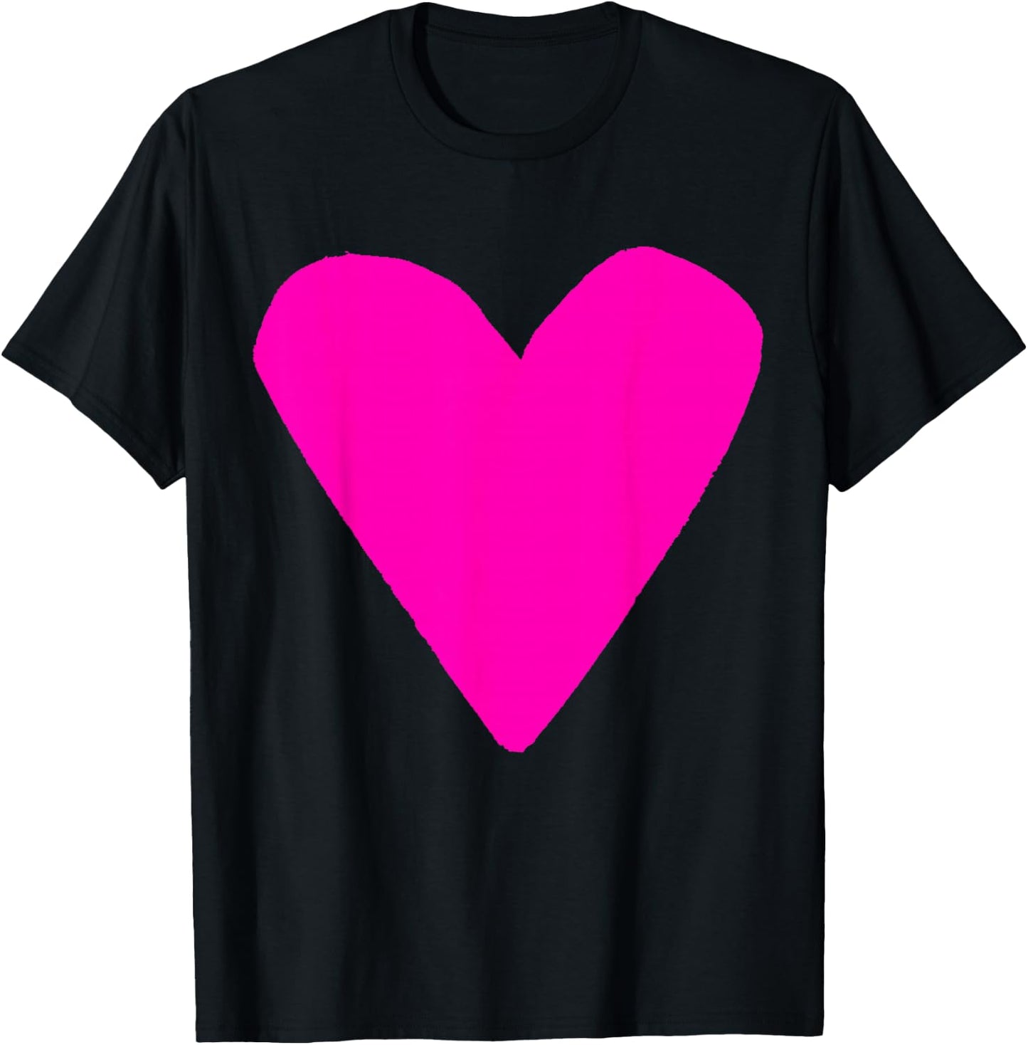 Pink Heart Black T-Shirt - T-Shirt | Black