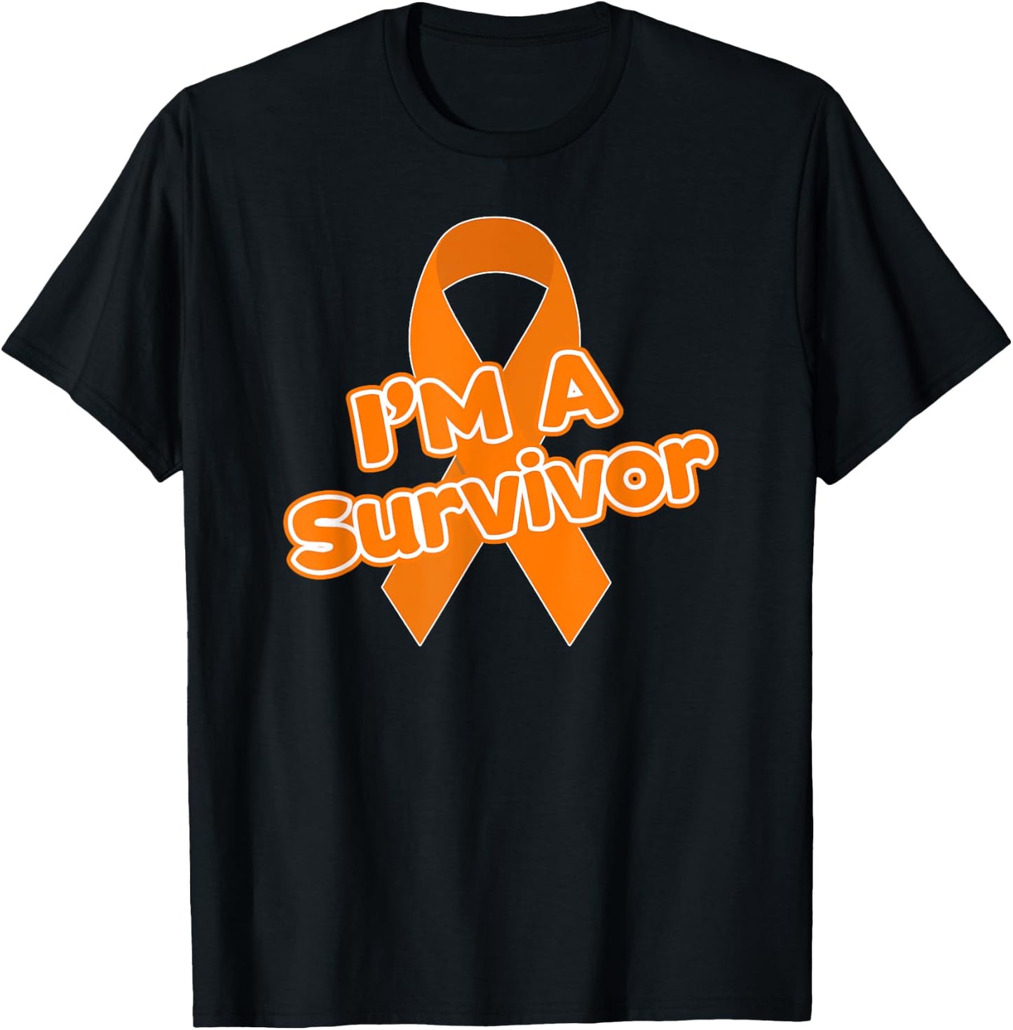 Kidney Cancer Awareness Survivor Gift Orange Ribbon T-Shirt - T-Shirt | Black