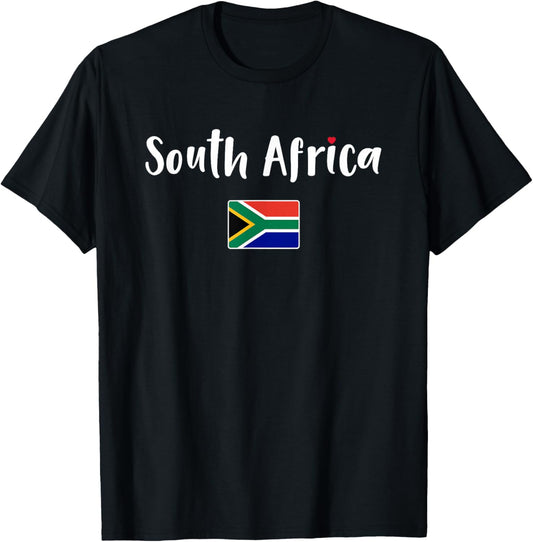 I Heart South Africa Flag Souvenir Women T-Shirt - T-Shirt | Black