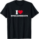 I Love Heart Spreadsheets Lover Accounting Auditing T-Shirt - T-Shirt | Black