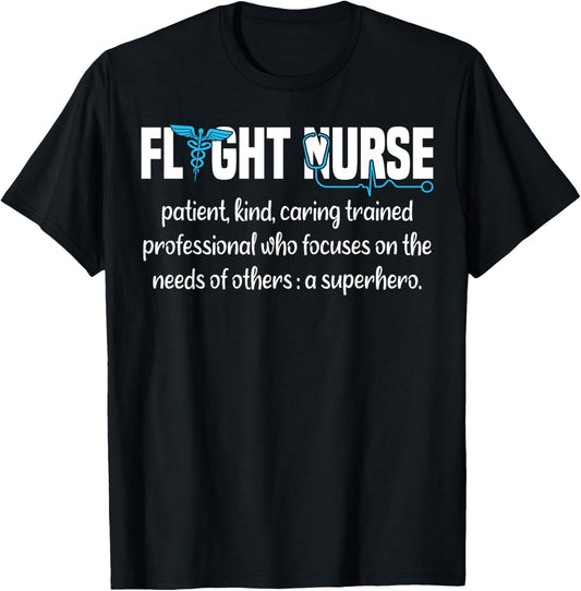 Flight Nurse Definition T-Shirt - T-Shirt | Black