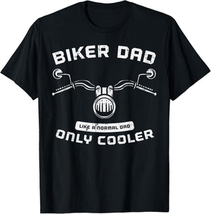 Biker Dad Like Normal Cooler Funny Motorcycle Rider Papa Men T-Shirt - T-Shirt | Black