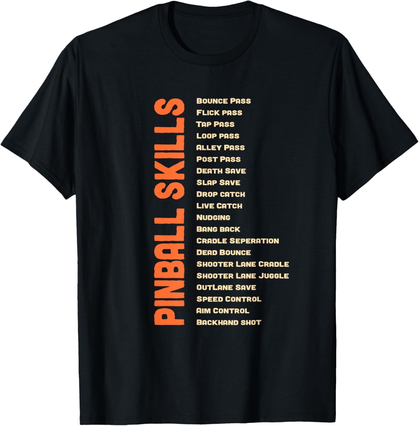 Pinball Skills - Retro Pinball T-Shirt - T-Shirt | Black