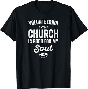 Church Volunteer Pun for Ministry Team, Counselor, or Pastor T-Shirt - T-Shirt | Black