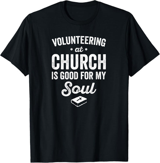 Church Volunteer Pun for Ministry Team, Counselor, or Pastor T-Shirt - T-Shirt | Black