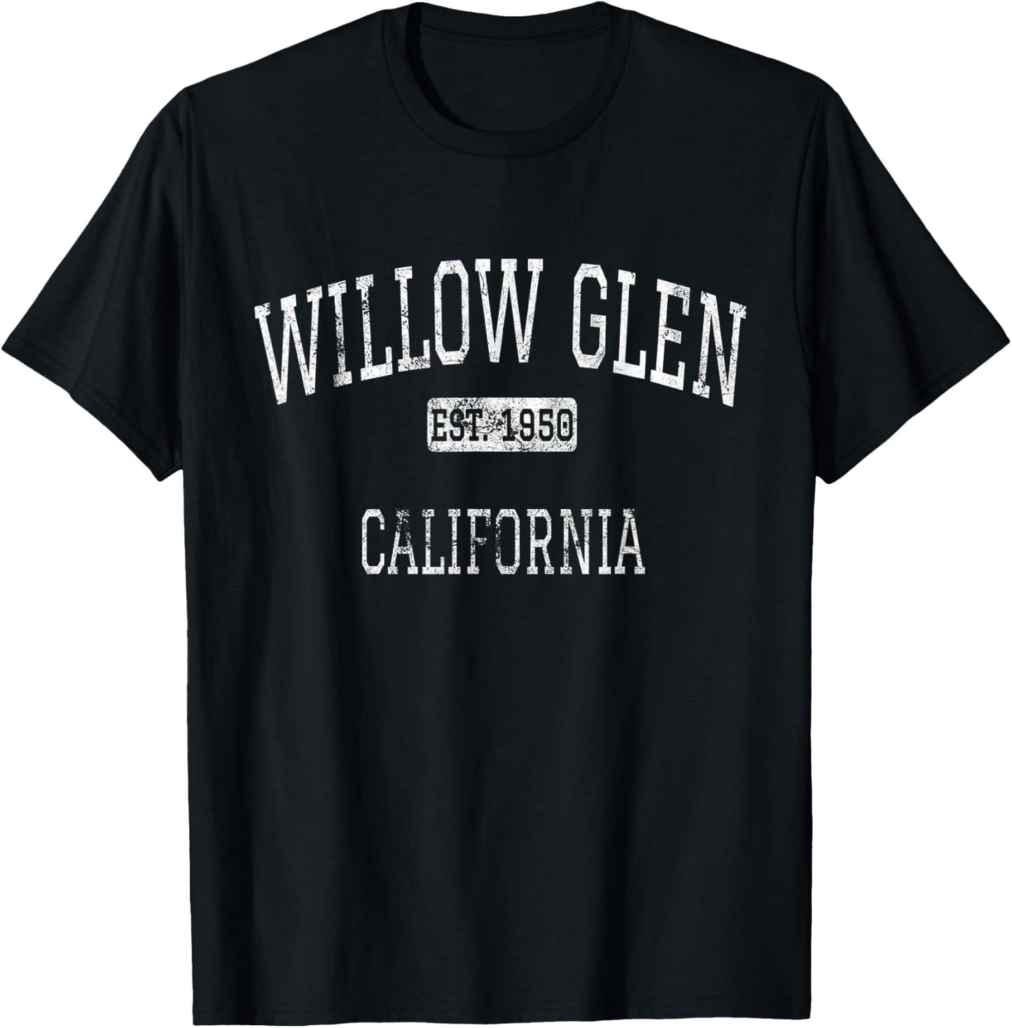 Willow Glen California San Jose CA Vintage T-Shirt - T-Shirt | Black