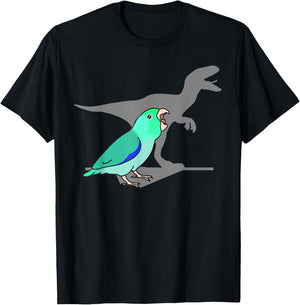 Velociraptor turquoise Parrotlet, Dinosaur Parrot Birb memes T-Shirt - T-Shirt | Black