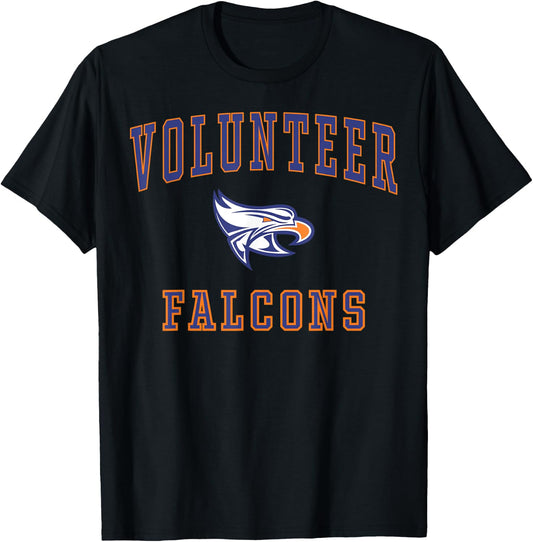 Volunteer High School Falcons C1 T-Shirt - T-Shirt | Black