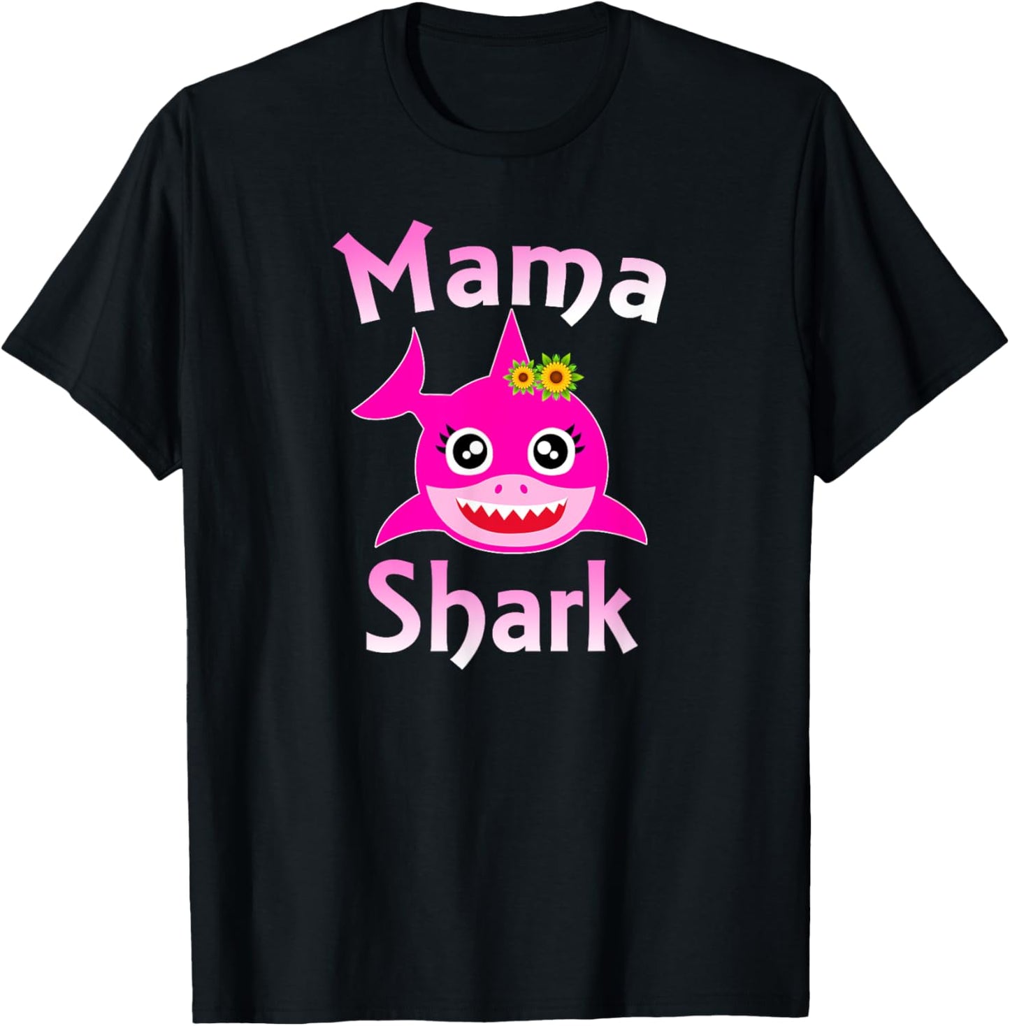 Mama Shark Funny Mom Gift T-Shirt - T-Shirt | Black