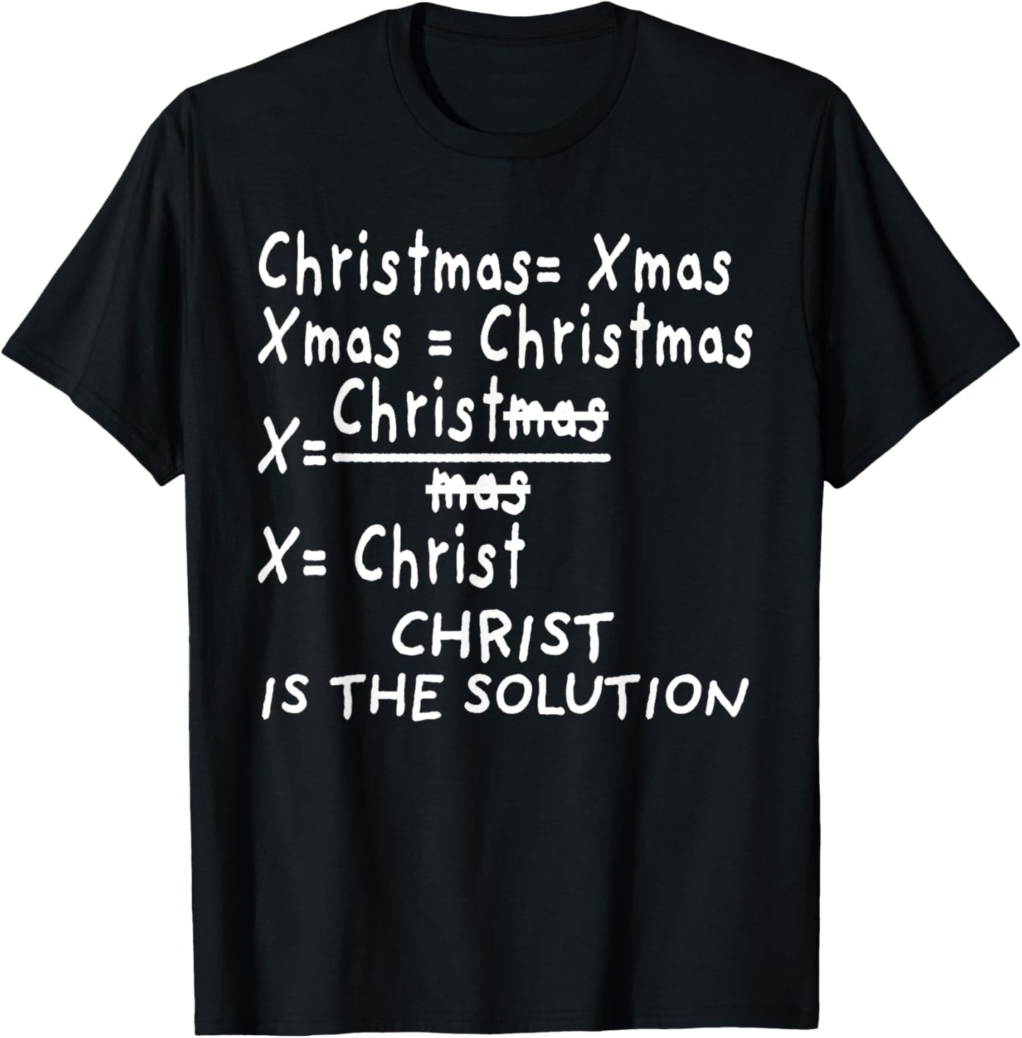 Christ Is the Solution for Catholic Christmas Math Teacher Women Kids T-Shirt - T-Shirt | Black