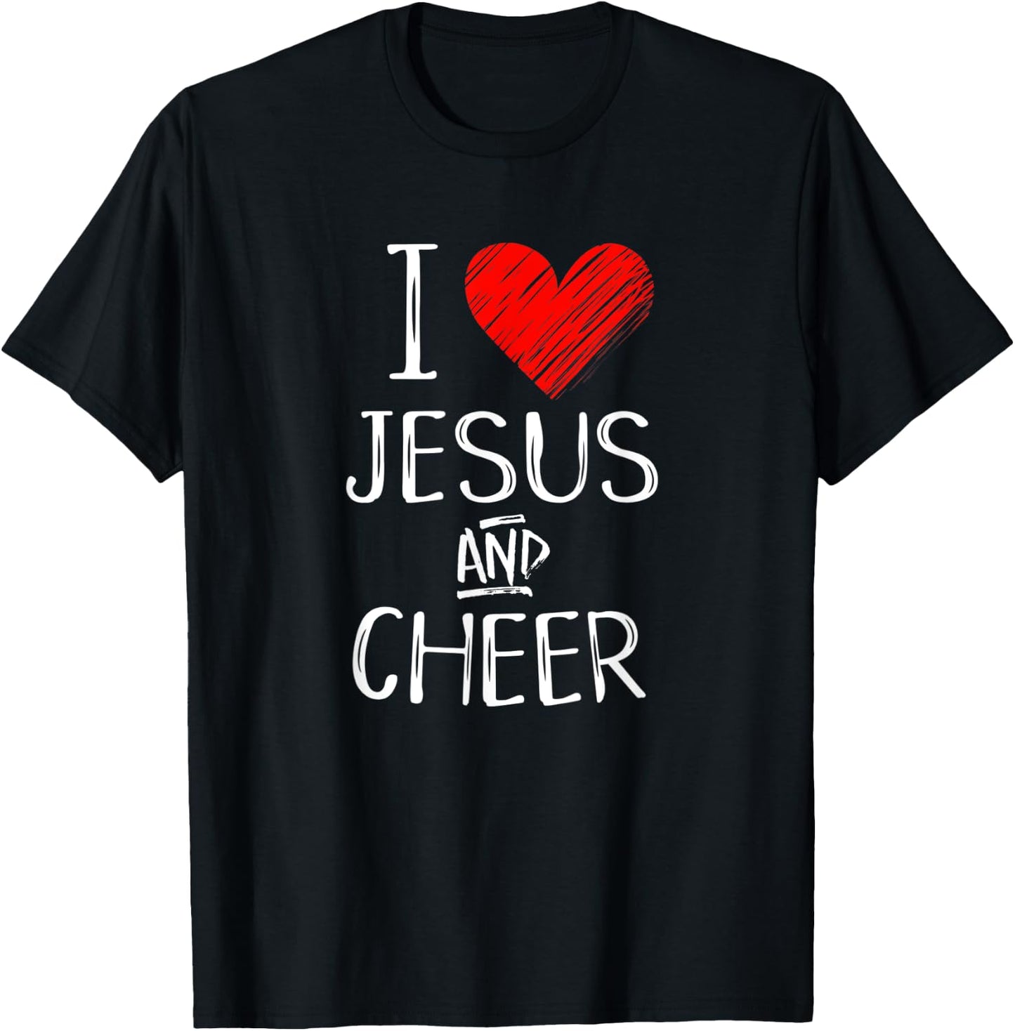 I Love Jesus And Cheer Christian Cheerleading Sport Shirt T-Shirt - T-Shirt | Black