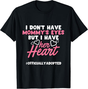 Adoption Announcement Day Family Gifts Mom Heart T-Shirt - T-Shirt | Black