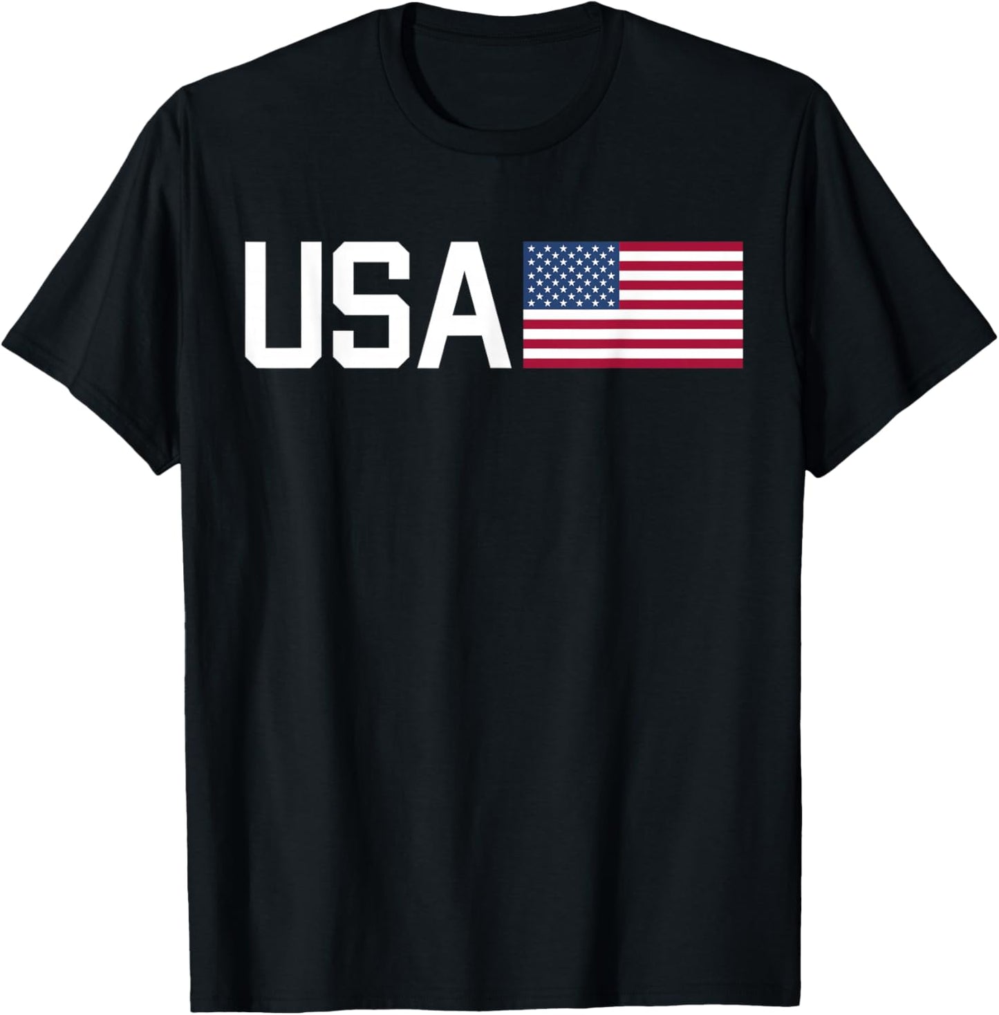 USA Shirt Women Men Kids American Flag Patriotic 4th of July T-Shirt - T-Shirt | Black