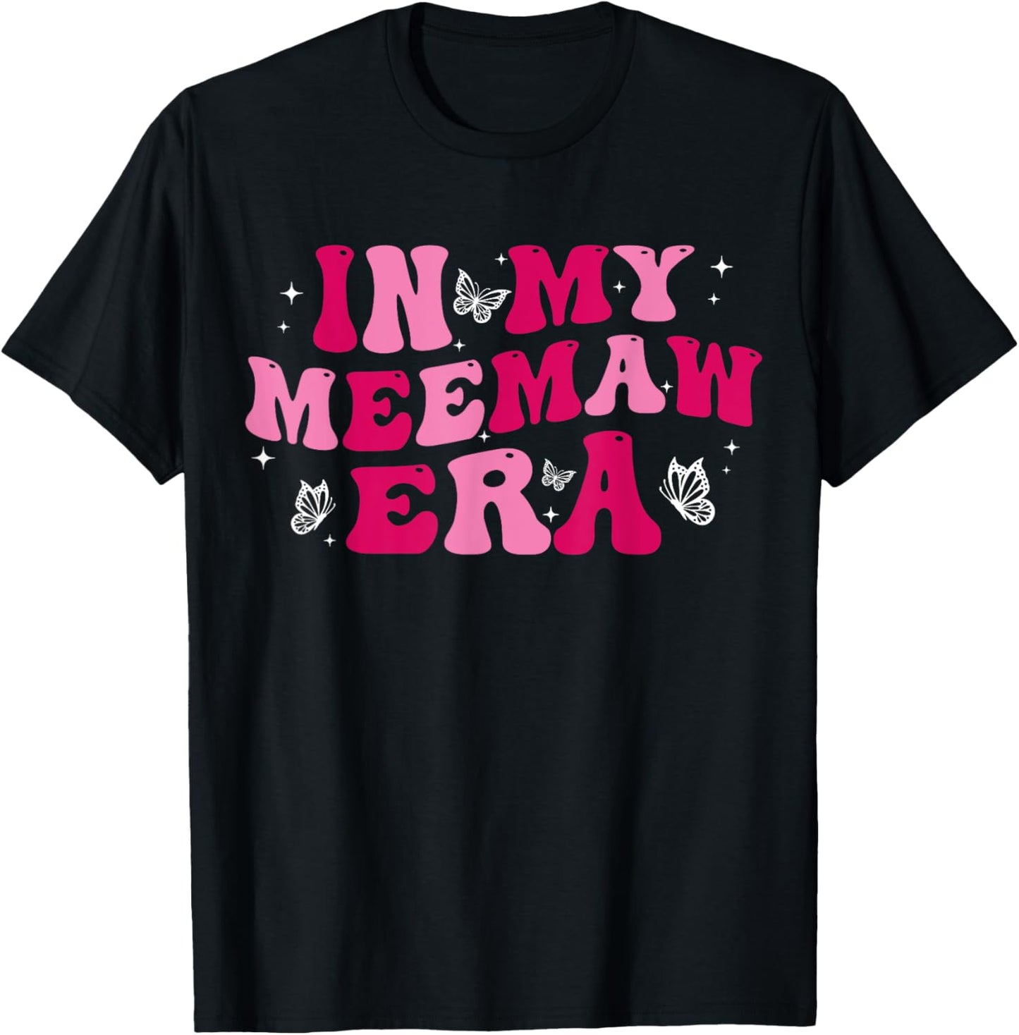 In My Meemaw Era Grandma Groovy Mom Mother's Day Women T-Shirt - T-Shirt | Black