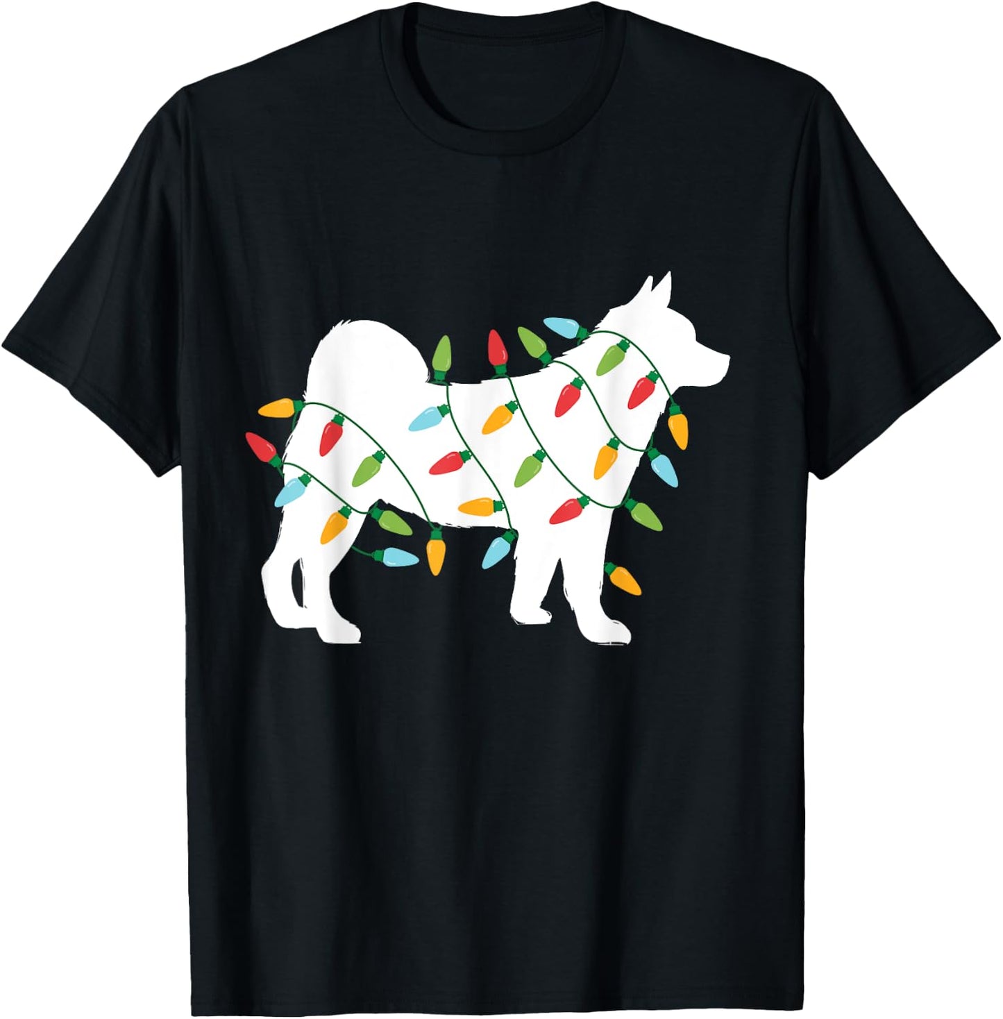 Christmas Lights Akita T Shirt Cute Gifts for Dog Lovers T-Shirt - T-Shirt | Black
