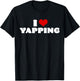 I Love Yapping I Heart Yapping Red Heart Funny T-Shirt - T-Shirt | Black