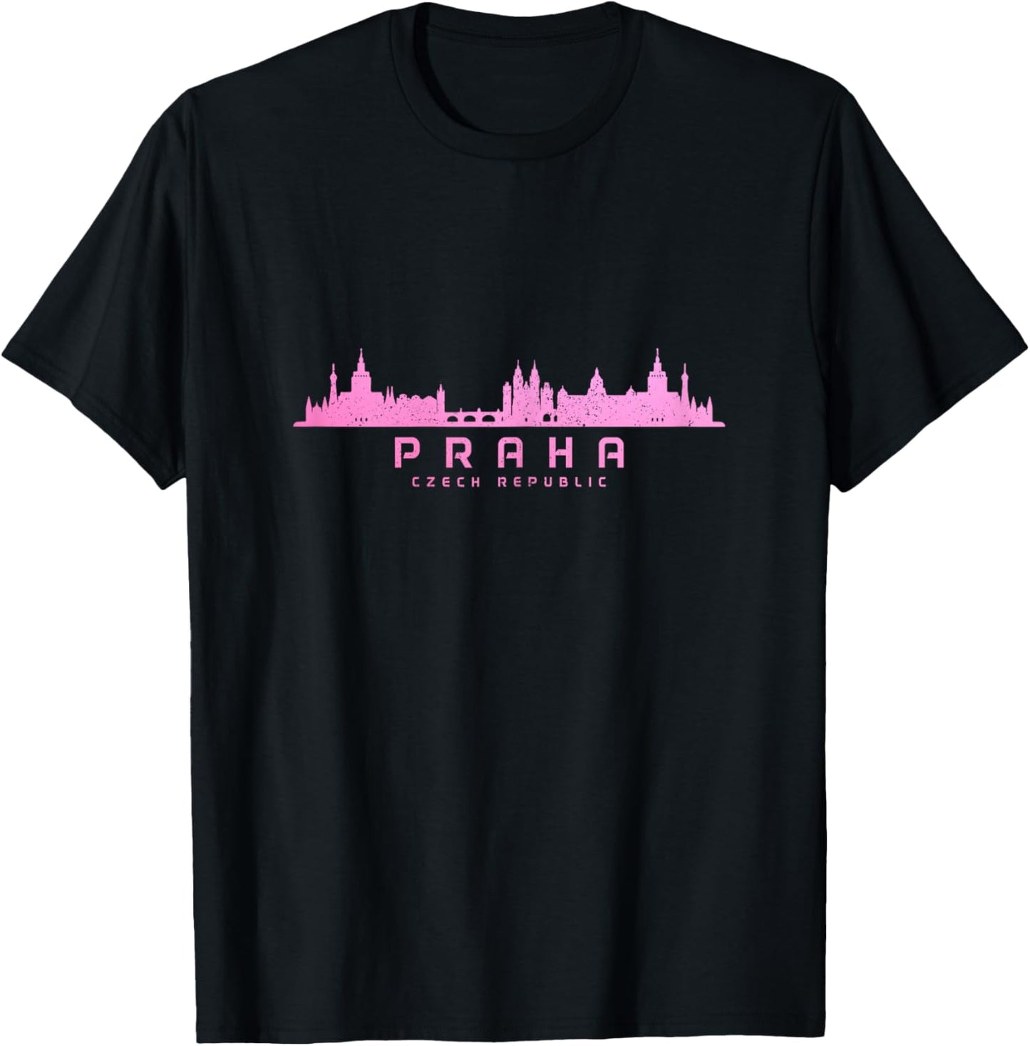 Prague Skyline Czech Republic Praha Souvenir T-Shirt - T-Shirt | Black