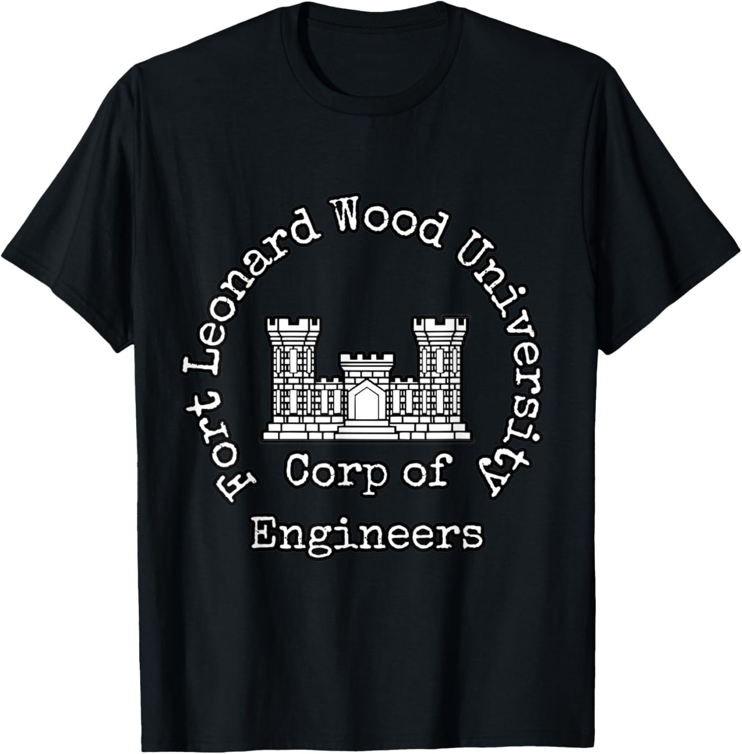 Army Corp of Engineers Badge - Fort Leonard Wood University T-Shirt - T-Shirt | Black