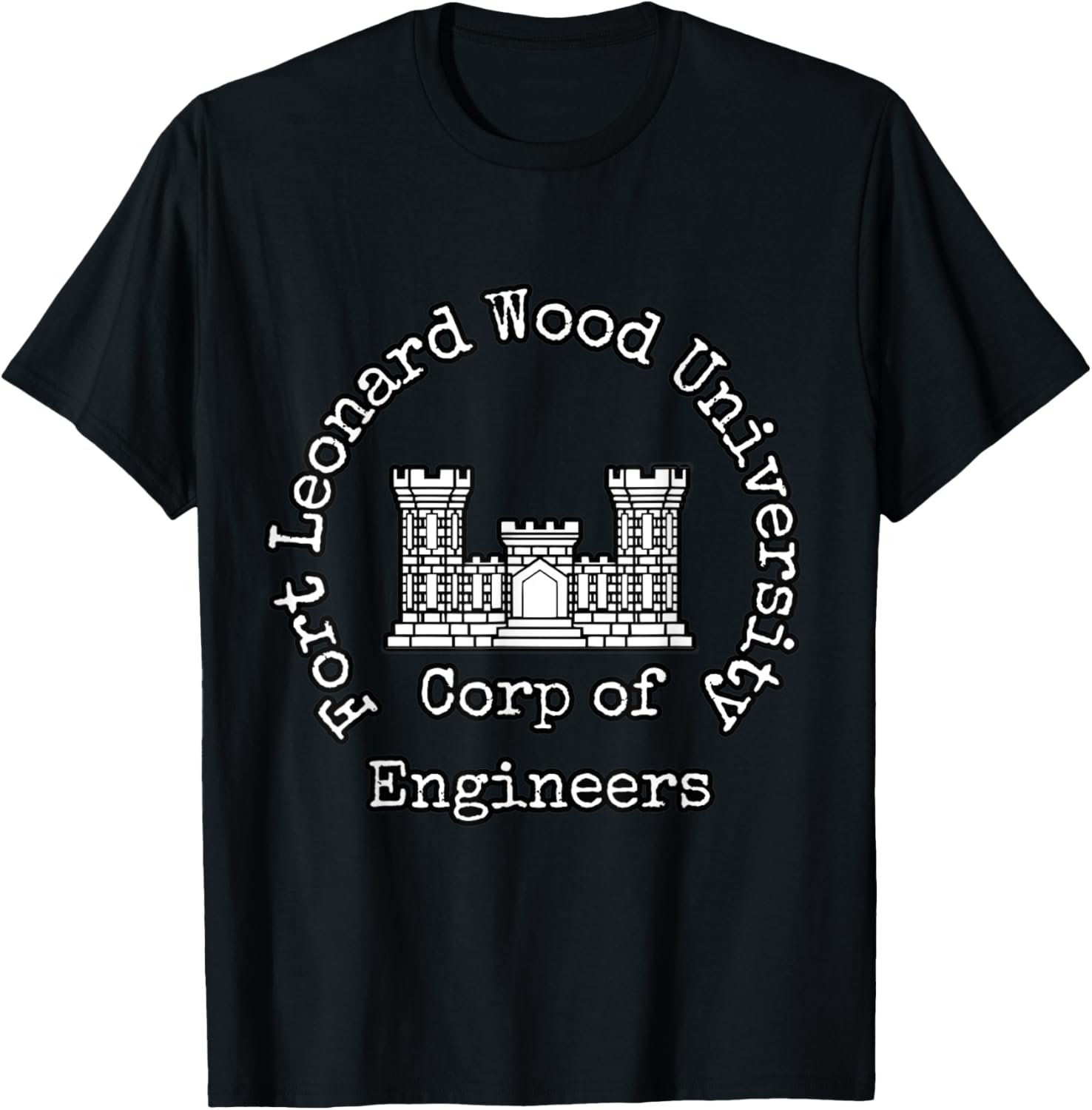 Army Corp of Engineers Badge - Fort Leonard Wood University T-Shirt - T-Shirt | Black