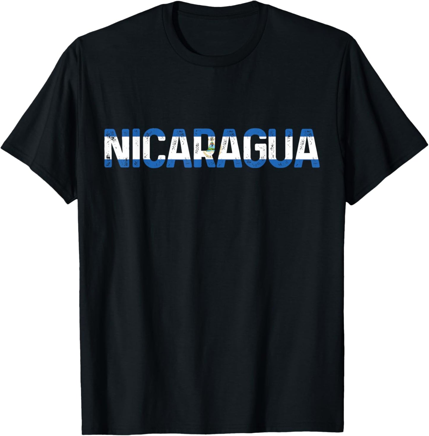 Nicaragua Flag T-Shirt - T-Shirt | Black