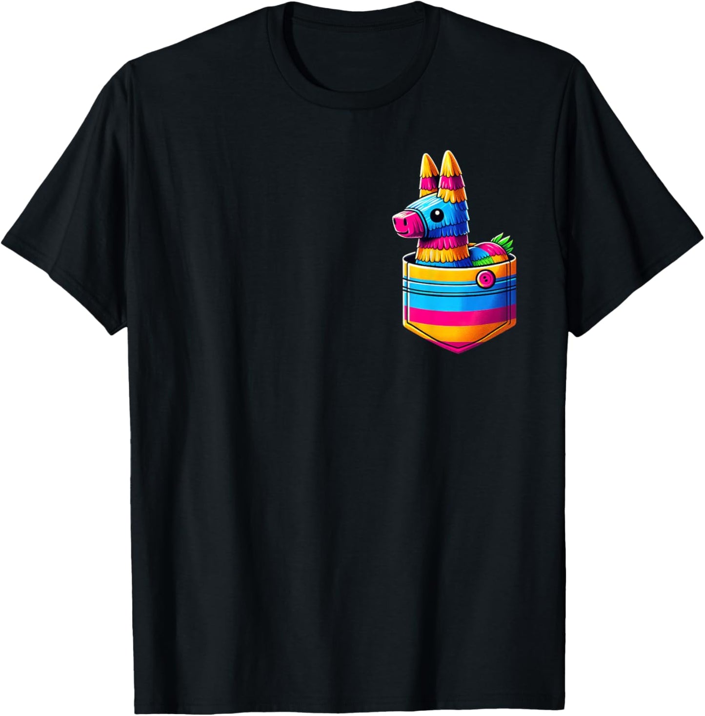 Pocket Pinata Serape Cinco De Mayo Mexican Fiesta Party Kids T-Shirt - T-Shirt | Black