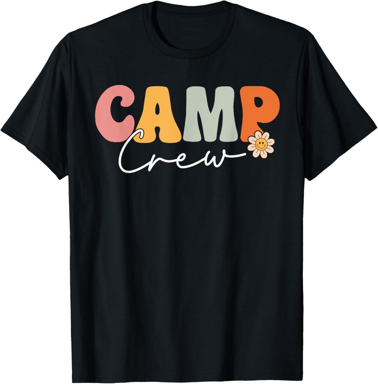Camp Crew Team Retro Groovy Vintage First Day Of School T-Shirt - T-Shirt | Black