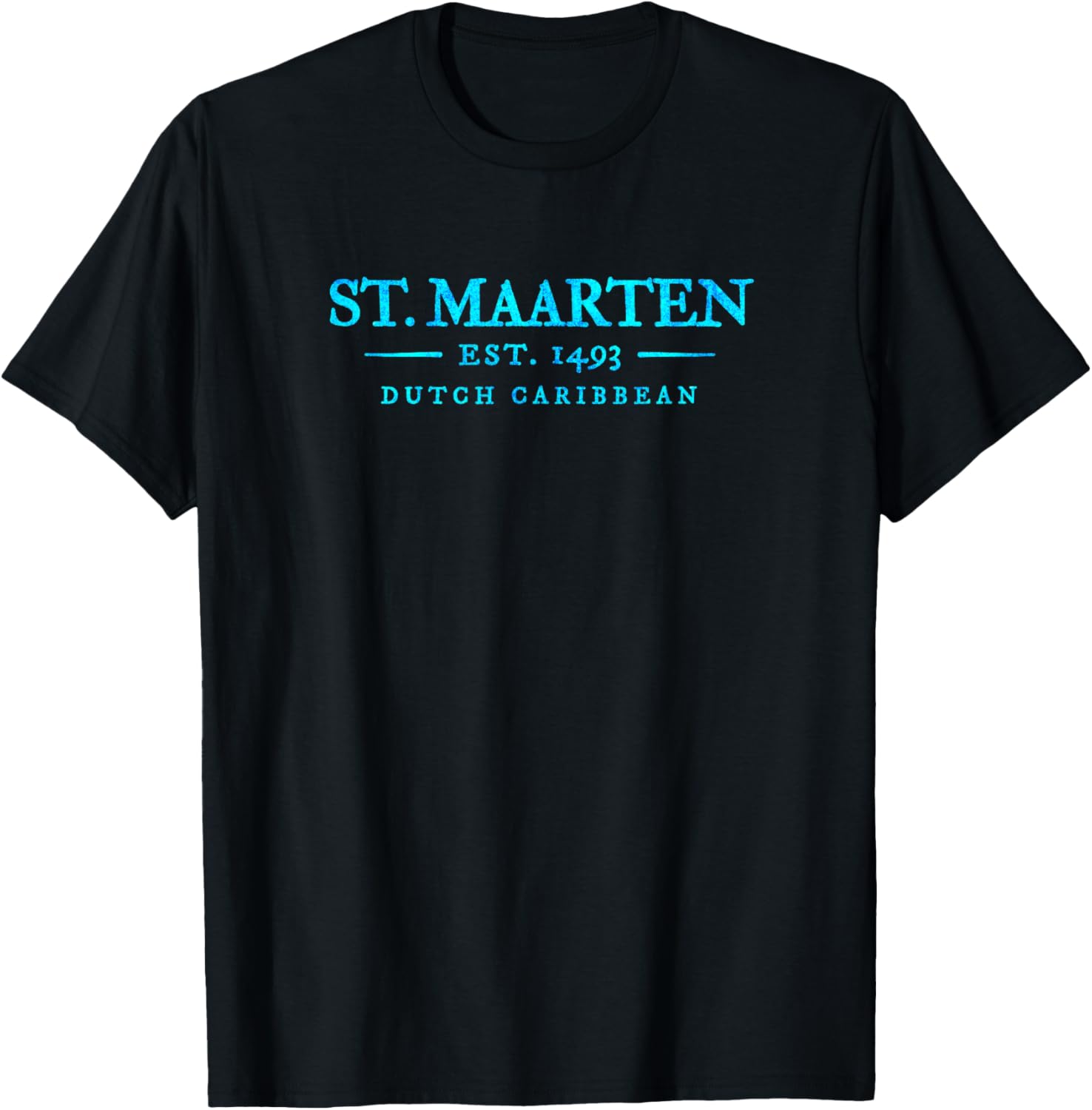 St Maarten Colourful Throwback Letter Souvenir T-Shirt - T-Shirt | Black