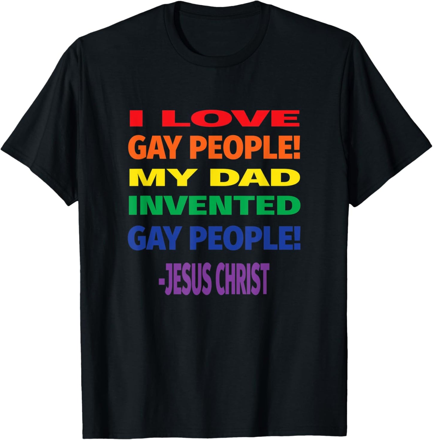 Jesus Loves Gay People Christian Gay Pride T-Shirt - T-Shirt | Black