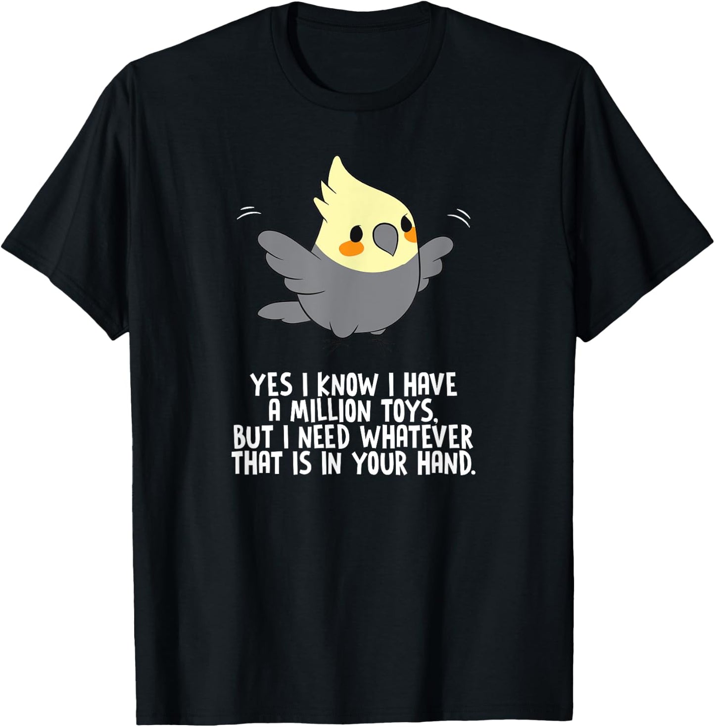 COCKATIEL Birds Funny Cockatiels Design T-Shirt - T-Shirt | Black