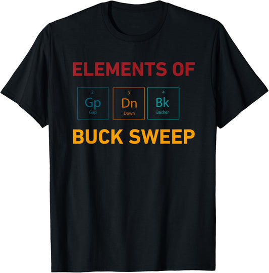 Elements Of 2 Gp Gap 3 Dn Down 4 Bk Backer Buck Sweep T-Shirt - T-Shirt | Black