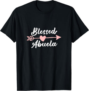 Blessed Abuela Arrow Heart Love Grandma Cute Funny T-Shirt - T-Shirt | Black