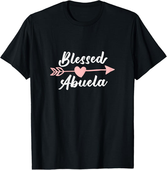 Blessed Abuela Arrow Heart Love Grandma Cute Funny T-Shirt - T-Shirt | Black