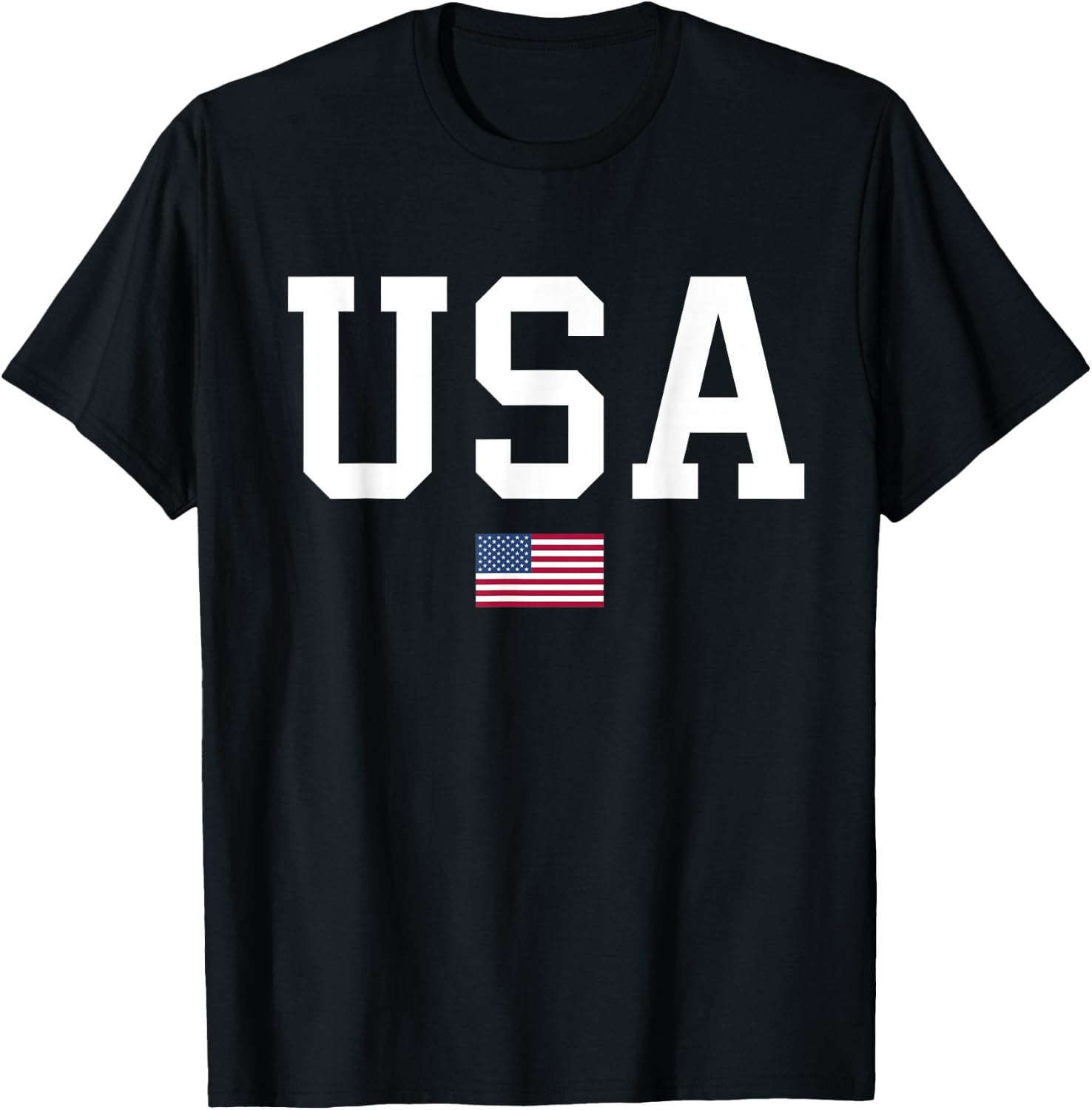 USA Women Men Kids American Flag Patriotic 4th of July T-Shirt - T-Shirt | Black