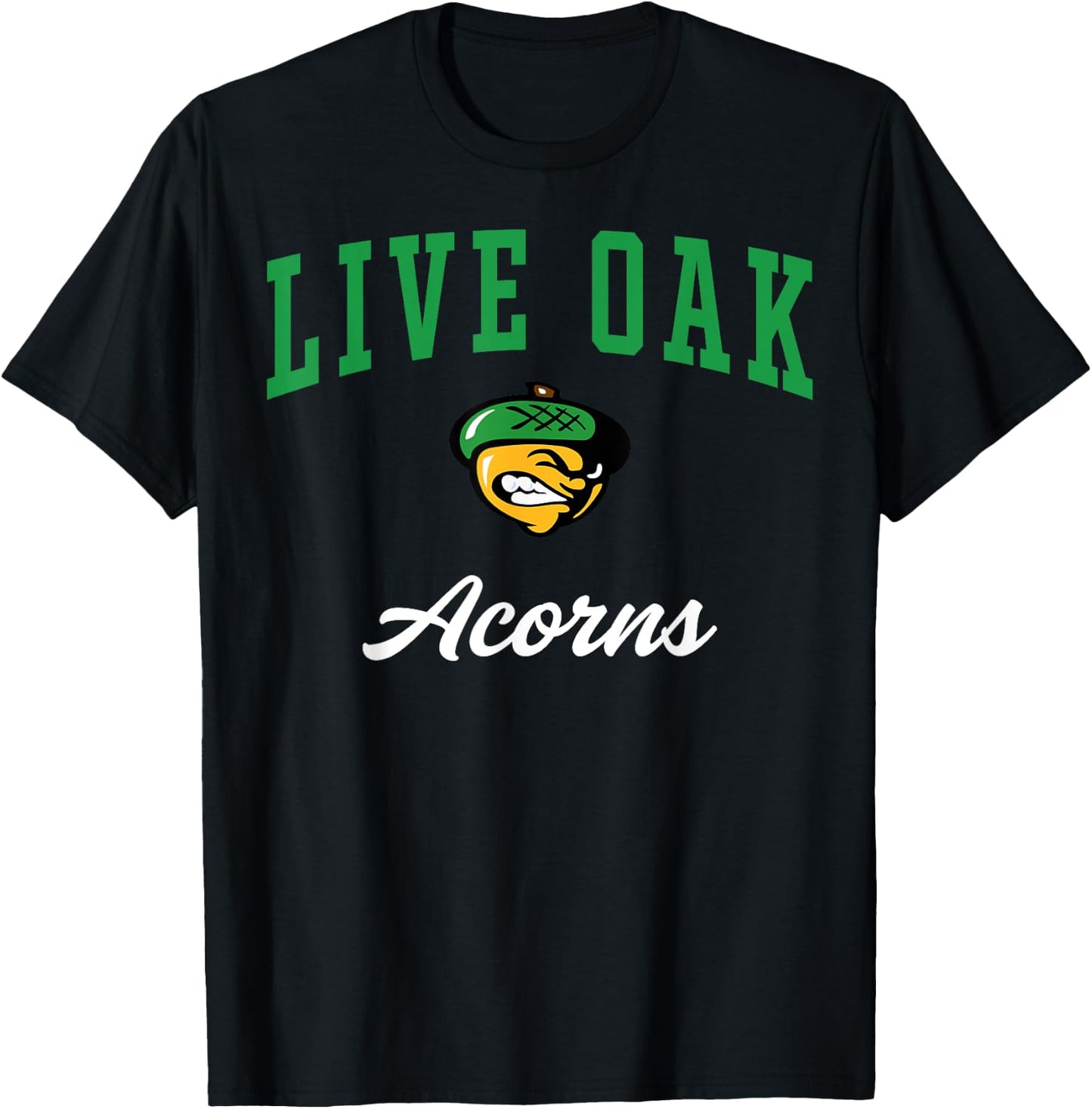 Live Oak High School Acorns C3 T-Shirt - T-Shirt | Black
