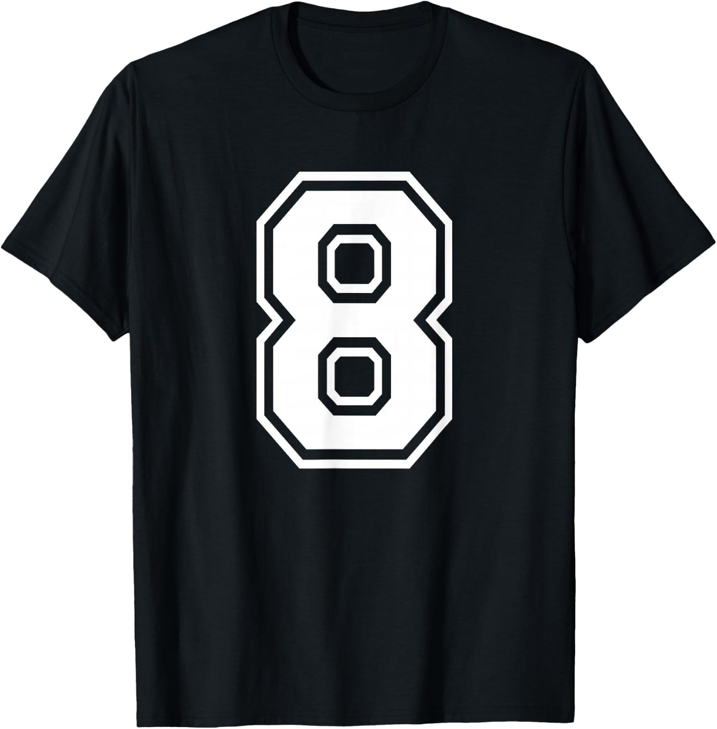 Number 8 Birthday Gift Sports Player Team Numbered Jersey T-Shirt - T-Shirt | Black