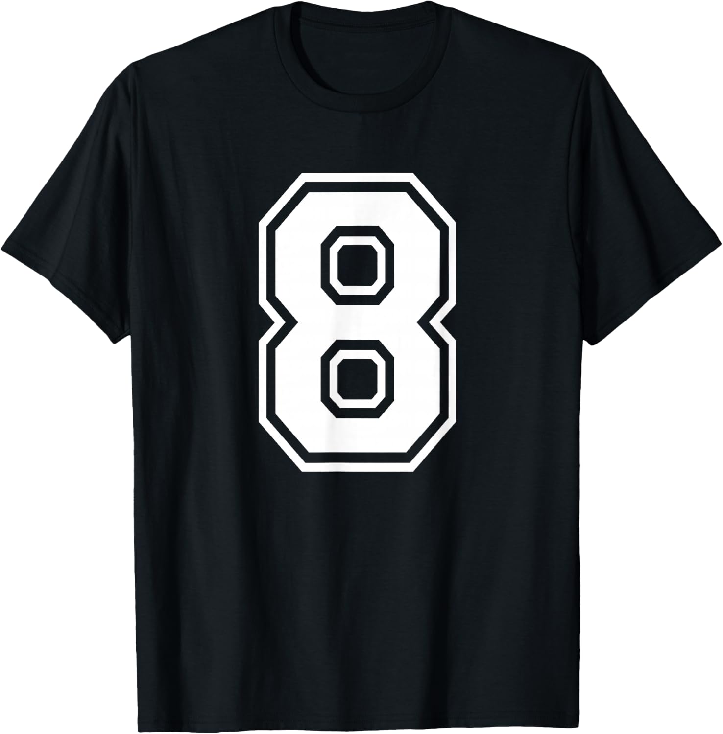 Number 8 Birthday Gift Sports Player Team Numbered Jersey T-Shirt - T-Shirt | Black