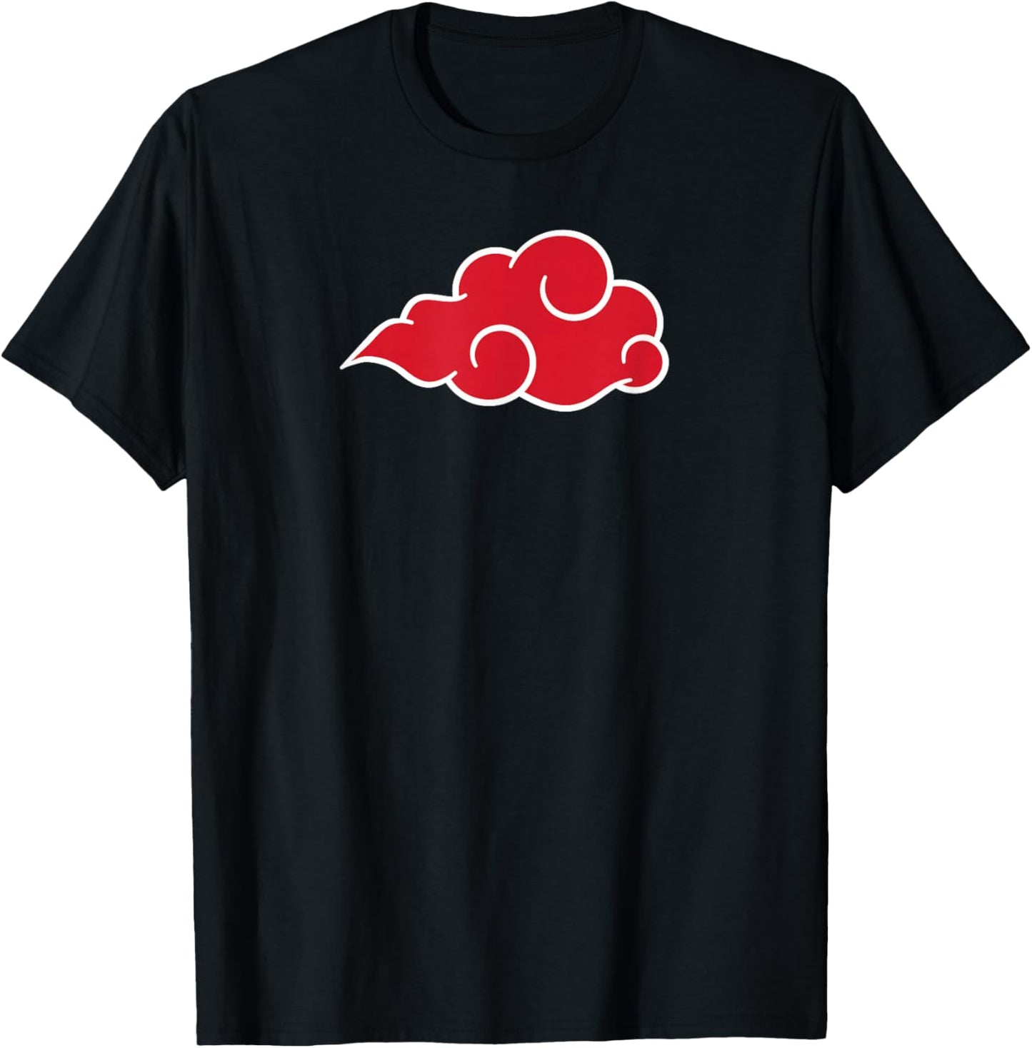 Red Cloud Anime Style Japanese Manga Comic Style Pattern T-Shirt - T-Shirt | Black