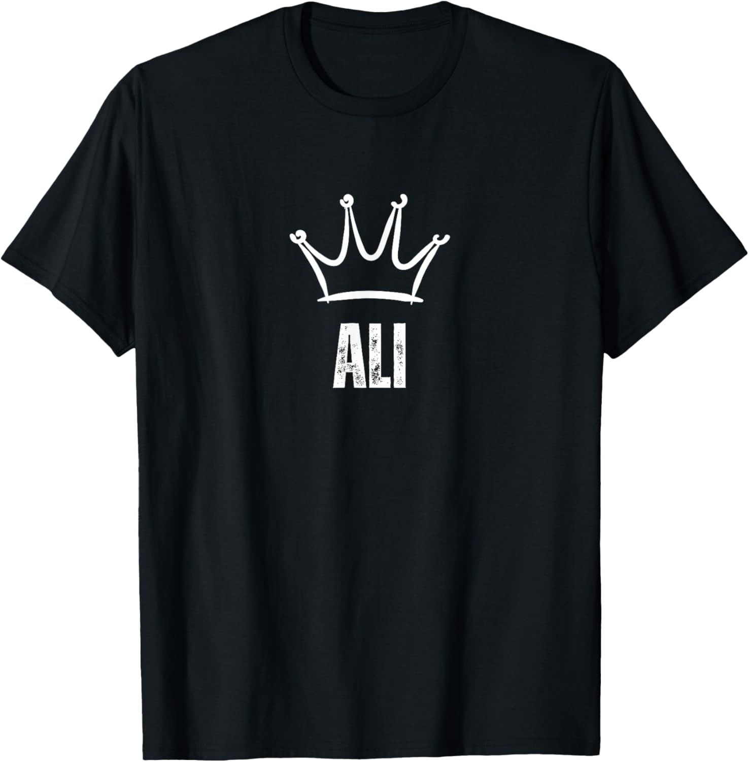 King Ali Crown - Custom First Name Birthday #1 Winner T-Shirt - T-Shirt | Black