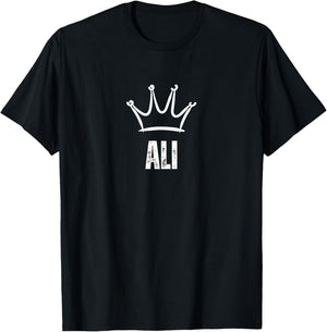 King Ali Crown - Custom First Name Birthday #1 Winner T-Shirt - T-Shirt | Black