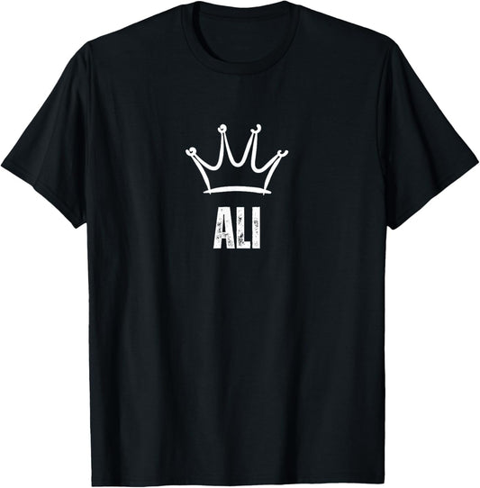 King Ali Crown - Custom First Name Birthday #1 Winner T-Shirt - T-Shirt | Black