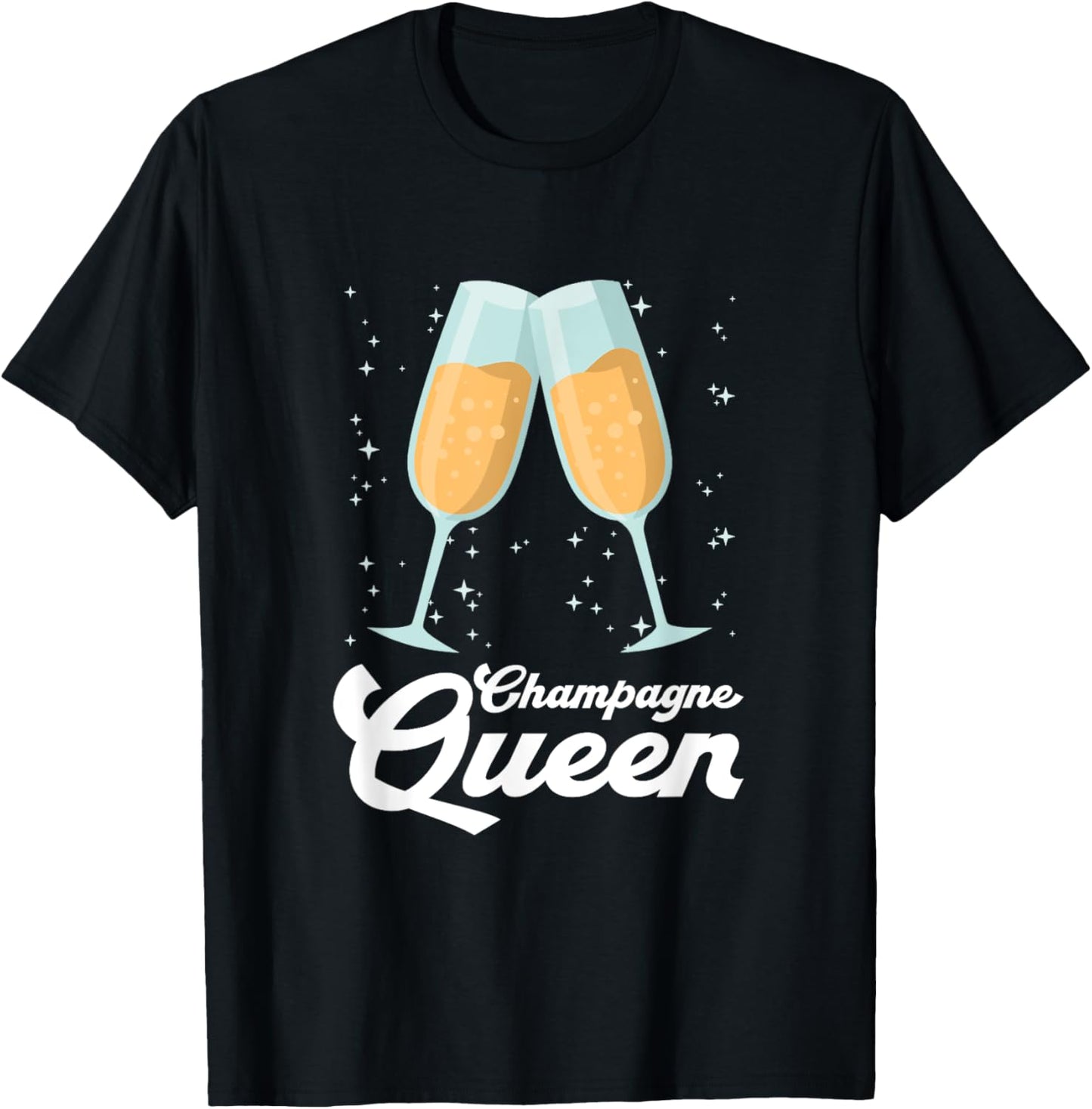 Champagne Queen | Party Birthday T-Shirt - T-Shirt | Black