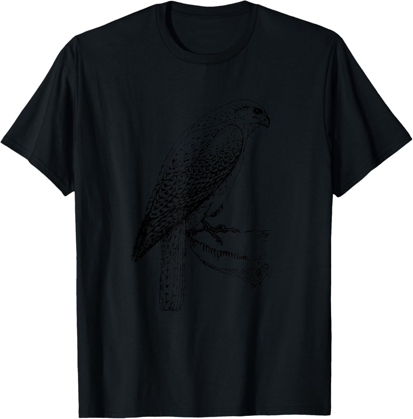 Falcon Gyrfalcon Bird Graphic Birding Ornithologist T-Shirt - T-Shirt | Black