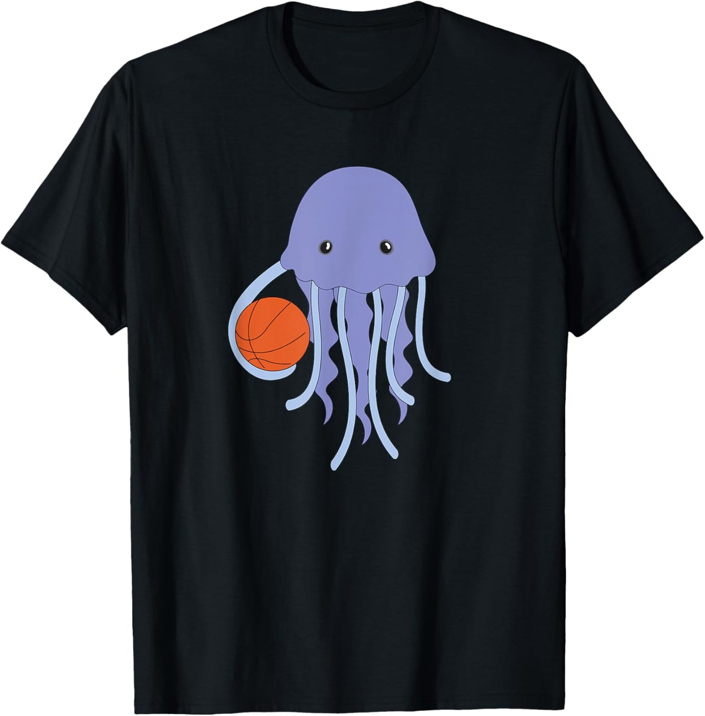 Jellyfish Playing Basketball Octopus Basketball Player T-Shirt - T-Shirt | Black